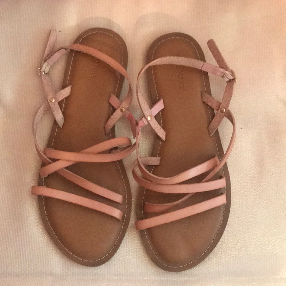 Pale pink strappy sandals